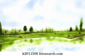Watercolor Lake Watercolor Lake