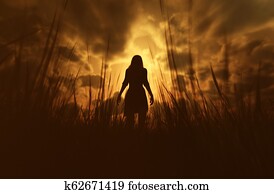 Woman lost in the woods Woman lost in the woods