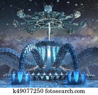 3d, fazendo, de, futurista, orgânica, estruturas