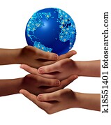 global, educación, comunidad