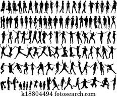 leute, verschieden, situationen