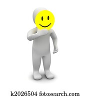 Man with smile mask Man with smile mask