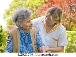 Senior  woman outdoors