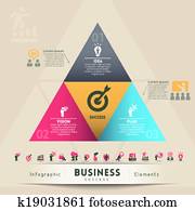 strategi branche, begreb, grafik, element