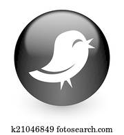twitter black glossy internet icon twitter black glossy internet icon