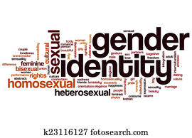 identidade gênero, palavra, nuvem