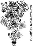 paisley skull tattoo paisley skull tattoo