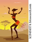 Vector Illustration of African Woman