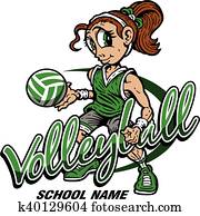 Clip Art of Volleyball Dig Girl k26767867 - Search Clipart ...