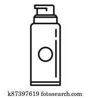 Barber shaving foam icon, outline style Barber shaving foam icon, outline style
