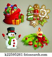 Christmas icons set Christmas icons set