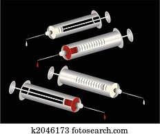 Syringes, needles illustrations Syringes, needles illustrations