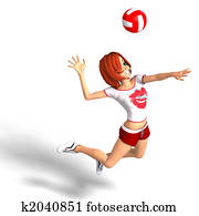 toon girl plays volleyball toon girl plays volleyball