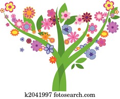 Tree with flowers - Vector image Tree with flowers - Vector image
