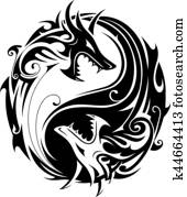 Yin yang dragons Yin yang dragons