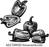 パプリカ クリップアート 切り張り イラスト 絵画 集 K9790222 Fotosearch