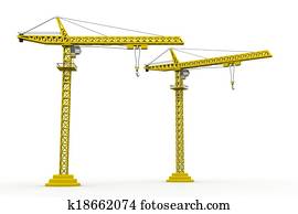 3d, crain, construção