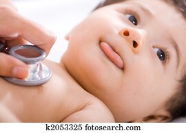 bebê, verificado, por, doutor