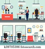 büro- innere, compositions