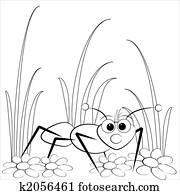 Coloring page - Ant and daisy Coloring page - Ant and daisy