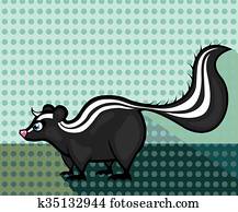 gambá, caricatura, vetorial