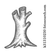 Gekritzel Baumstamm Vektor Clipart K Fotosearch