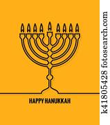 Hanukkah Candles Line design Background Hanukkah Candles Line design Background