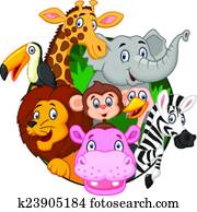 ציור היתולי, בעלי חיים של סאפארי