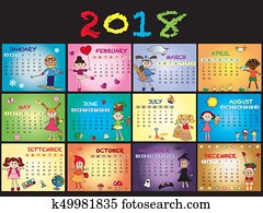 calendrier, 2018