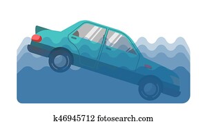 Car accident in water Car accident in water