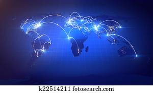 crescendo, negócio global, Network.