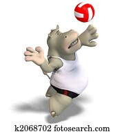 funny hippo plays volleyball funny hippo plays volleyball