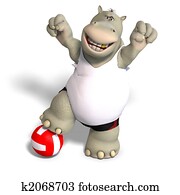 funny hippo plays volleyball funny hippo plays volleyball