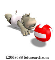 funny hippo plays volleyball funny hippo plays volleyball