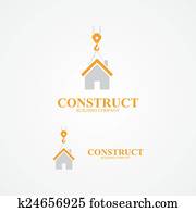 logo, pour, construction, compagnie