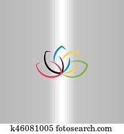 lotos, logo, blume, symbol, vektor lotos, logo, blume, symbol, vektor