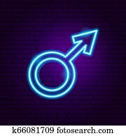 Male Gender Neon Sign