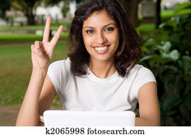 peaceful indian woman