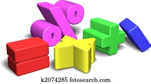 3d, mathe, symbole, oder, zeichen