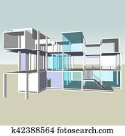 Architecture with glass facade Architecture with glass facade