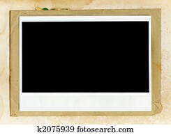 Instant Photo Frame on Vintage Paper