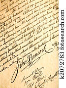 john hancock, en, declaración de la independencia