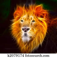 Lion in flames Lion in flames