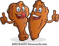 כנפיים של עוף, ידידים, ציור היתולי, אותיות