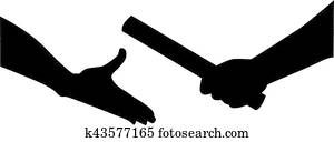 relevo, manos, paso batuta