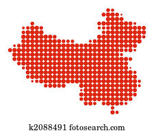 מפה, של, סין