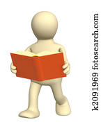 3d puppet, reading the book on the move