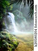 Art waterfall in a dense tropical rainforest Art waterfall in a dense tropical rainforest