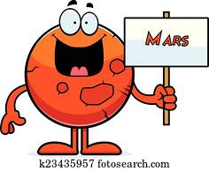 Cartoon Mars Sign