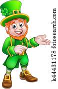 Cartoon St Patricks Day Leprechaun Pointing Cartoon St Patricks Day Leprechaun Pointing